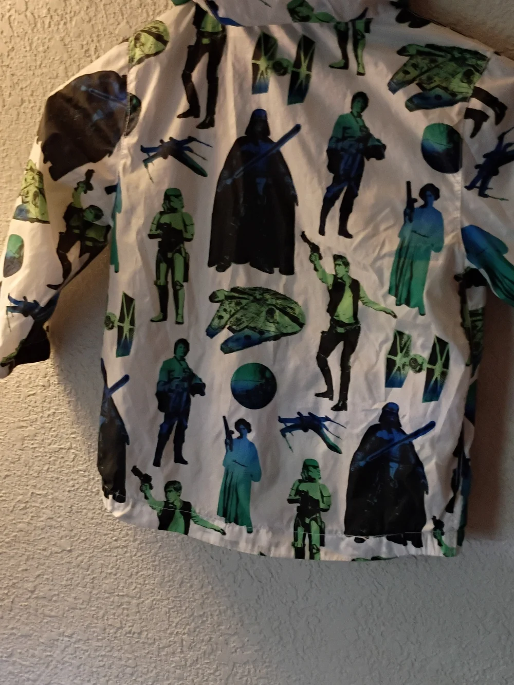Kids GAP Star Wars White Hooded Jacket Blue & Green.